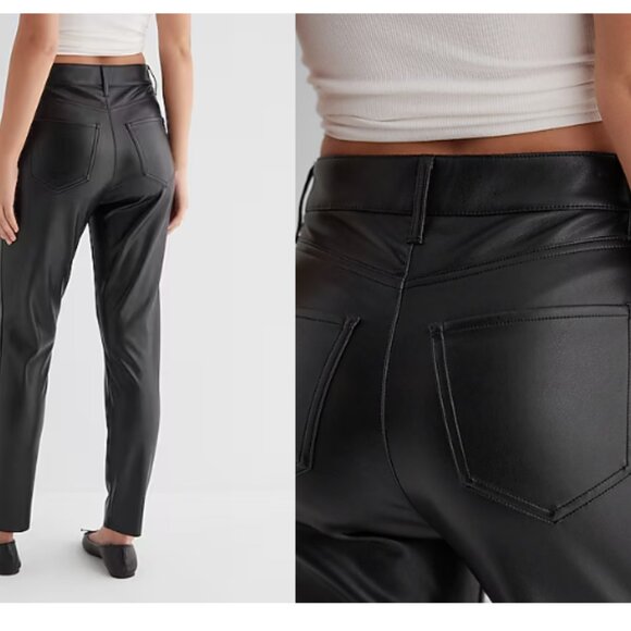 Express High Waisted Faux Leather '90s Skinny Pant - Picture 12 of 13